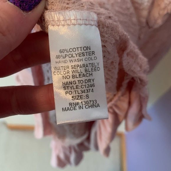 NWOT Umgee Pink Flowy High Low Blouse-Sm - Picture 5 of 6